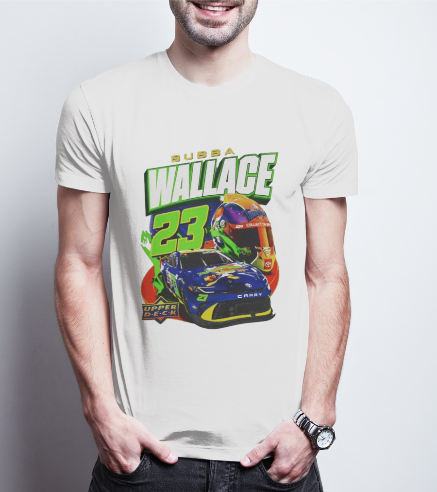 Bubba Wallace 23 Collect The Best Upper D.E.C.K Racing Helmet And Camry T-Shirt