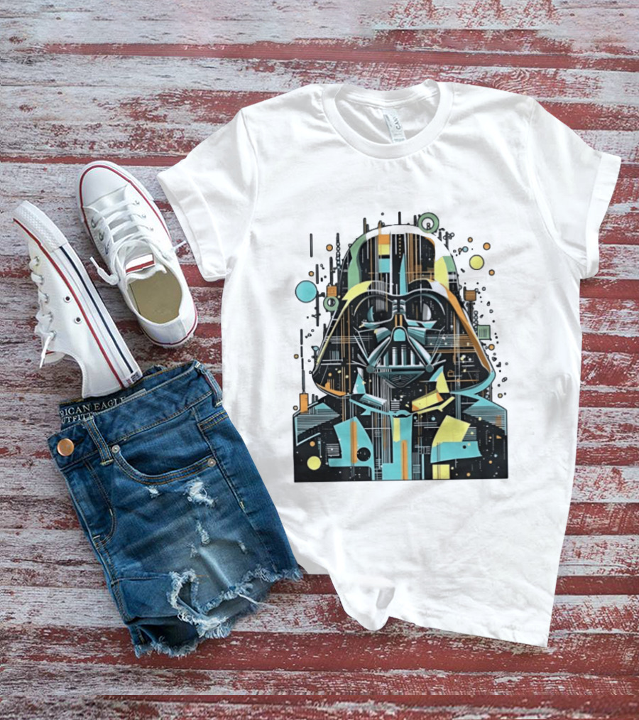 Darth Vader Geometric Circuit Abstract Tech T-Shirt