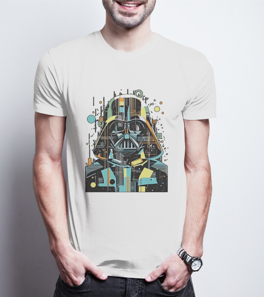 Darth Vader Geometric Circuit Abstract Tech T-Shirt