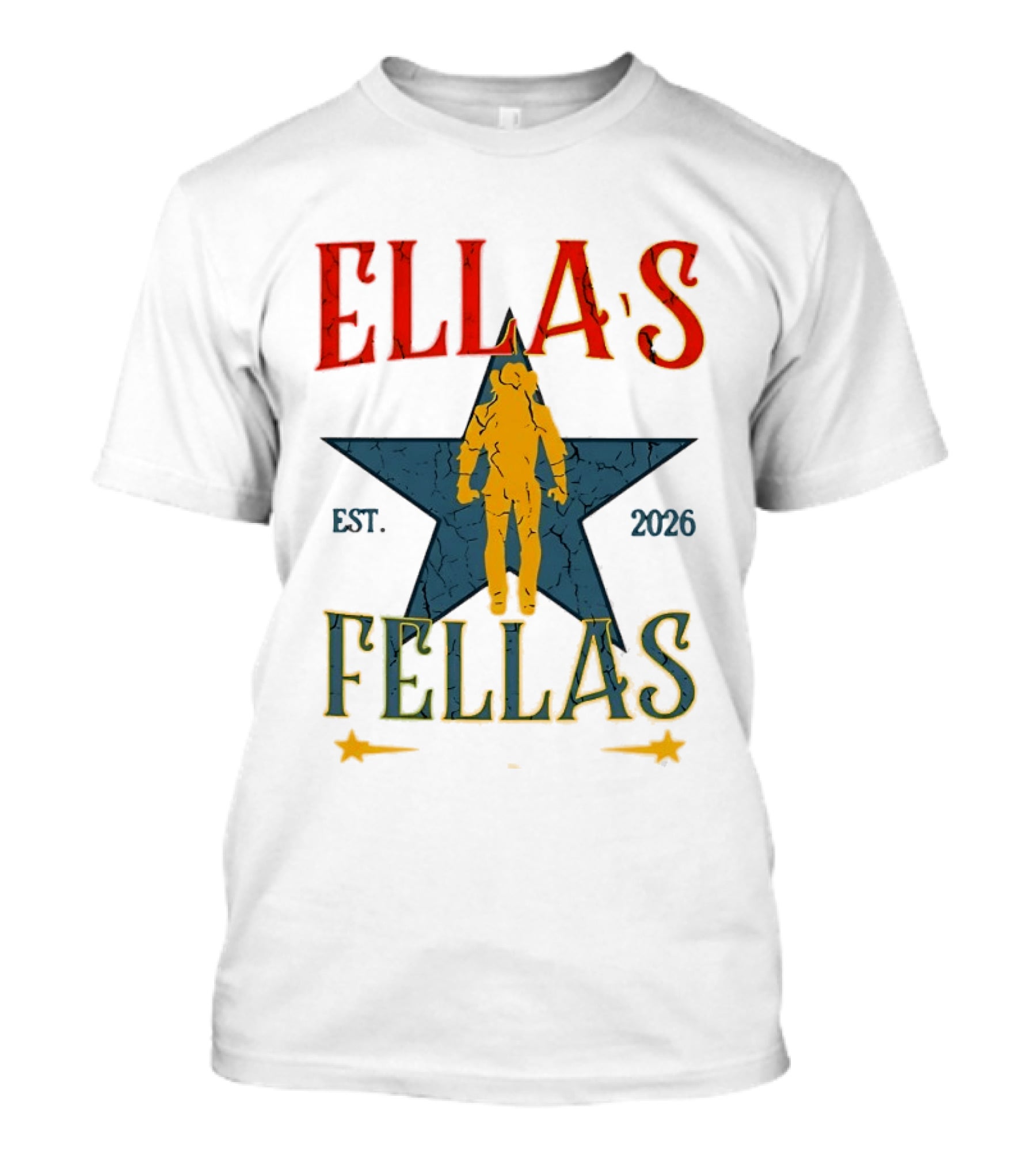 Ella's Fellas Est 2026 Astronaut Star T-Shirt