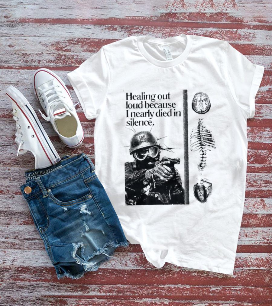 Healing Out Loud Soldier Brain Anatomy Urban Silence T-Shirt