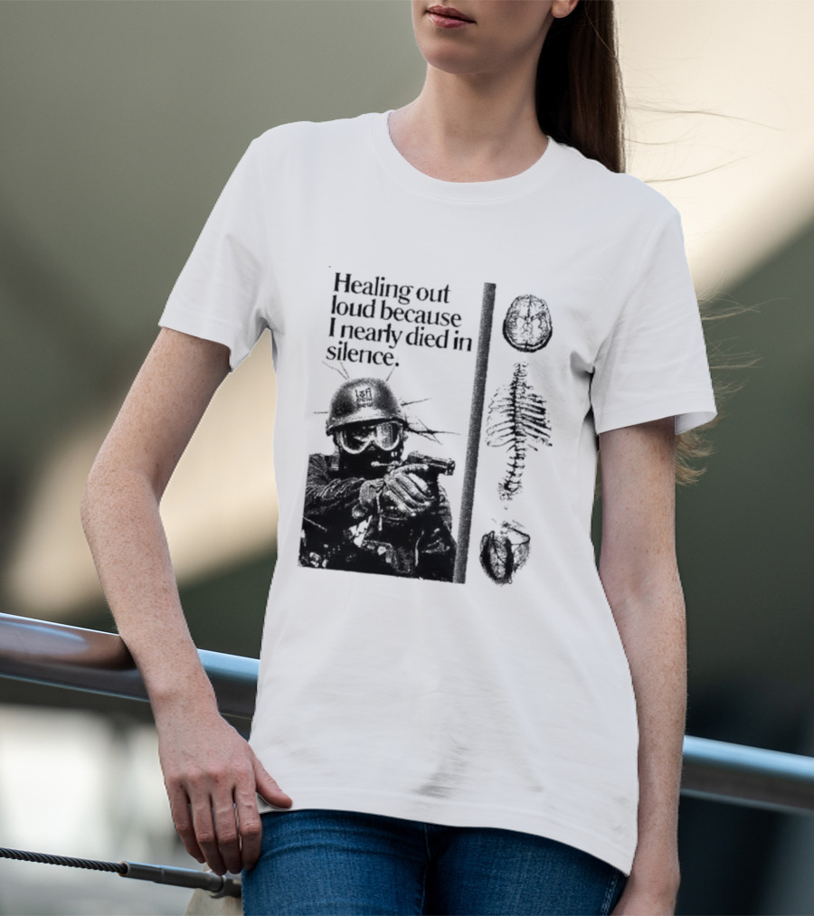 Healing Out Loud Soldier Brain Anatomy Urban Silence T-Shirt