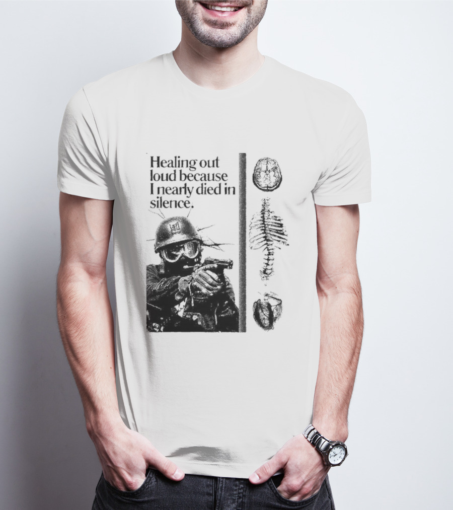 Healing Out Loud Soldier Brain Anatomy Urban Silence T-Shirt