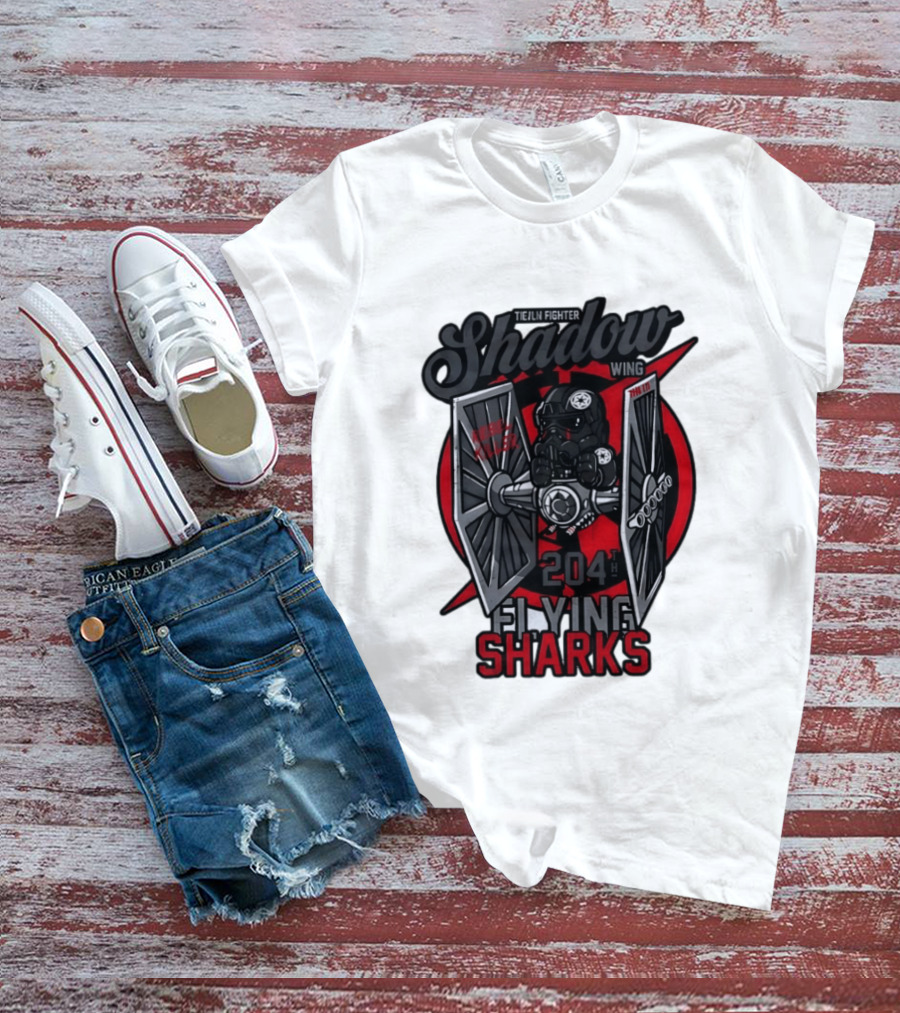 TIE Fighter Pilot Shadow Wing 204th Flying Sharks Rebel Killer Star Wars T-Shirt