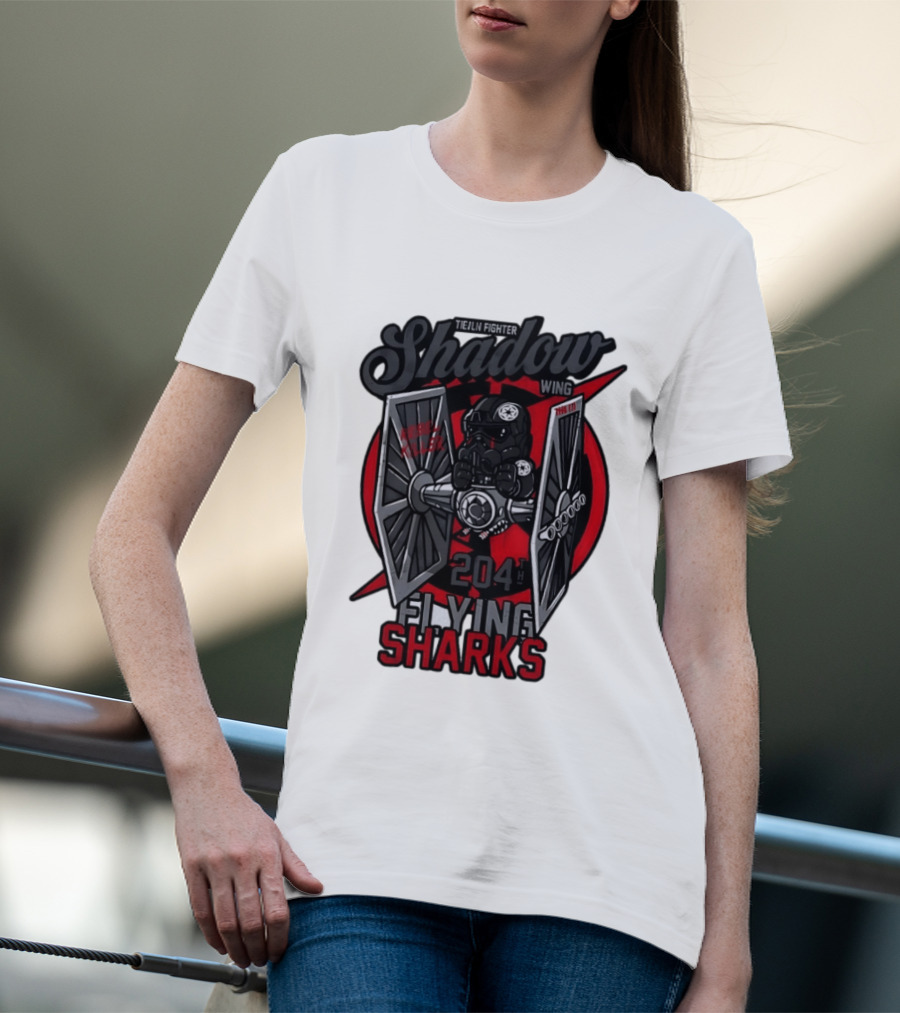 TIE Fighter Pilot Shadow Wing 204th Flying Sharks Rebel Killer Star Wars T-Shirt