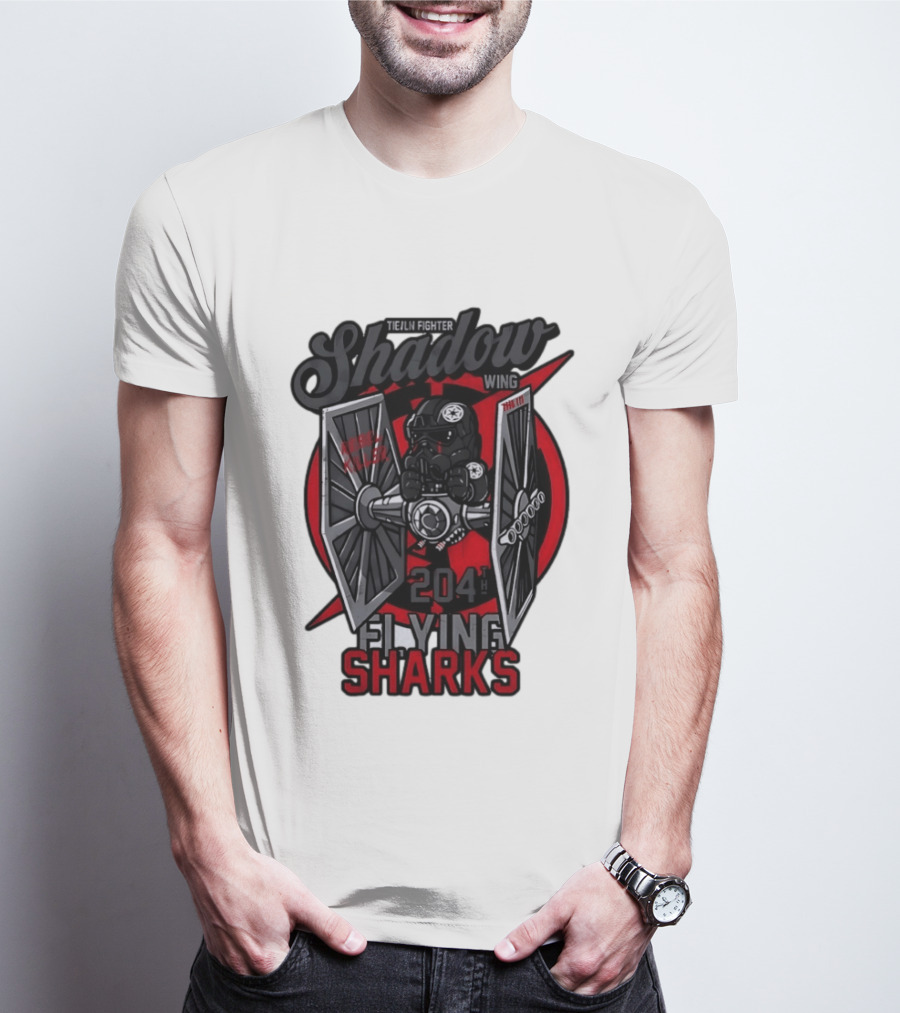TIE Fighter Pilot Shadow Wing 204th Flying Sharks Rebel Killer Star Wars T-Shirt