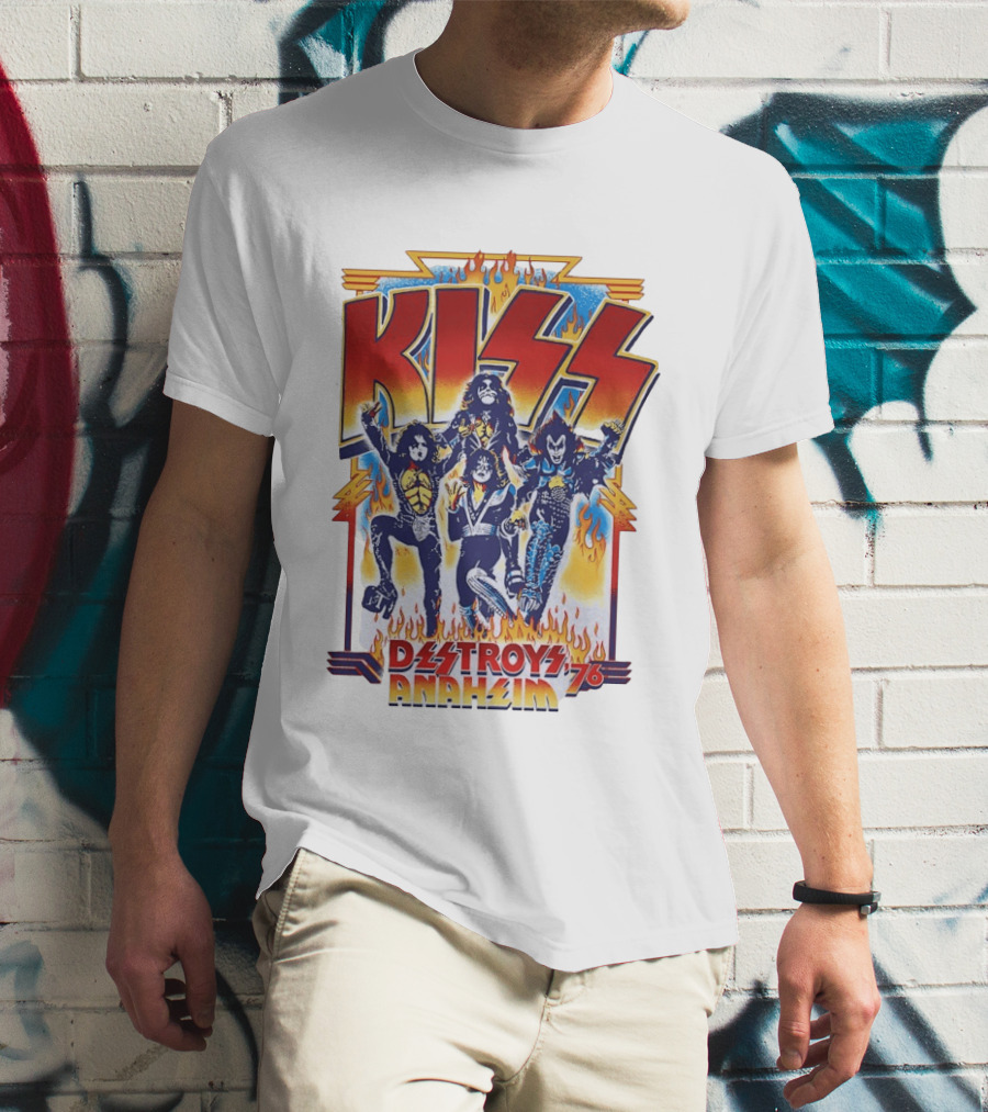 KISS Destroys Anaheim 76 Flames T-Shirt