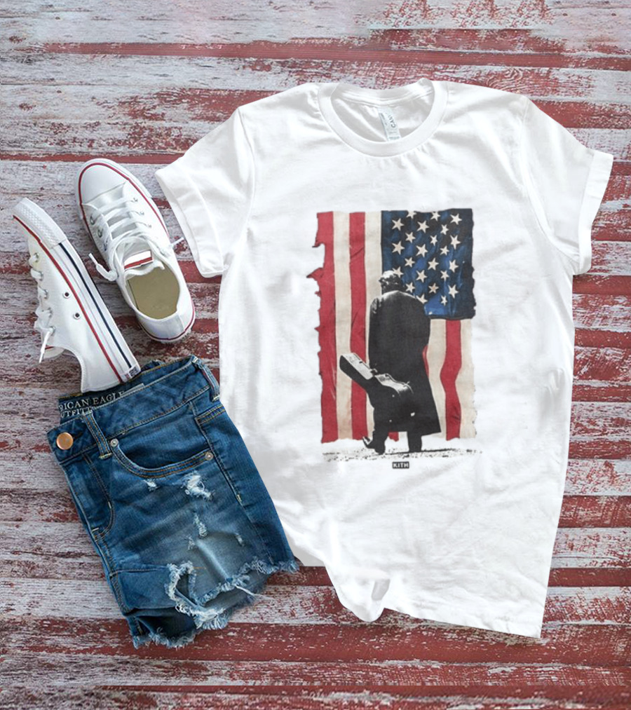 Kith Records Johnny Cash American Flag Iconic USA Collab T-Shirt