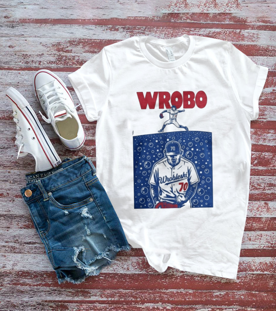 Wrobo Wrobleski 70 Baseball Pitcher Bubble T-Shirt