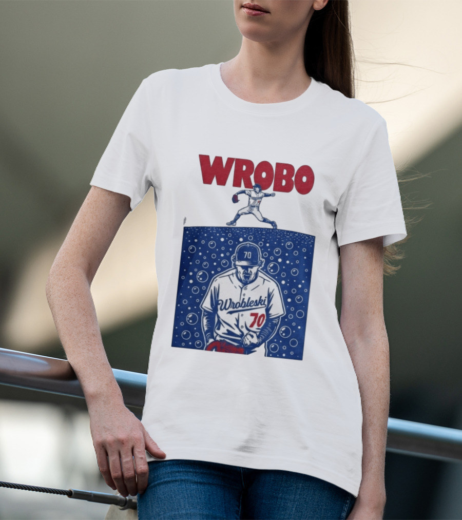 Wrobo Wrobleski 70 Baseball Pitcher Bubble T-Shirt