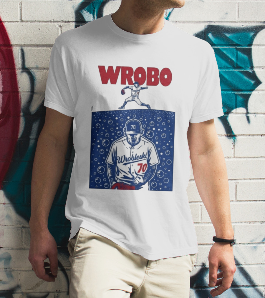 Wrobo Wrobleski 70 Baseball Pitcher Bubble T-Shirt