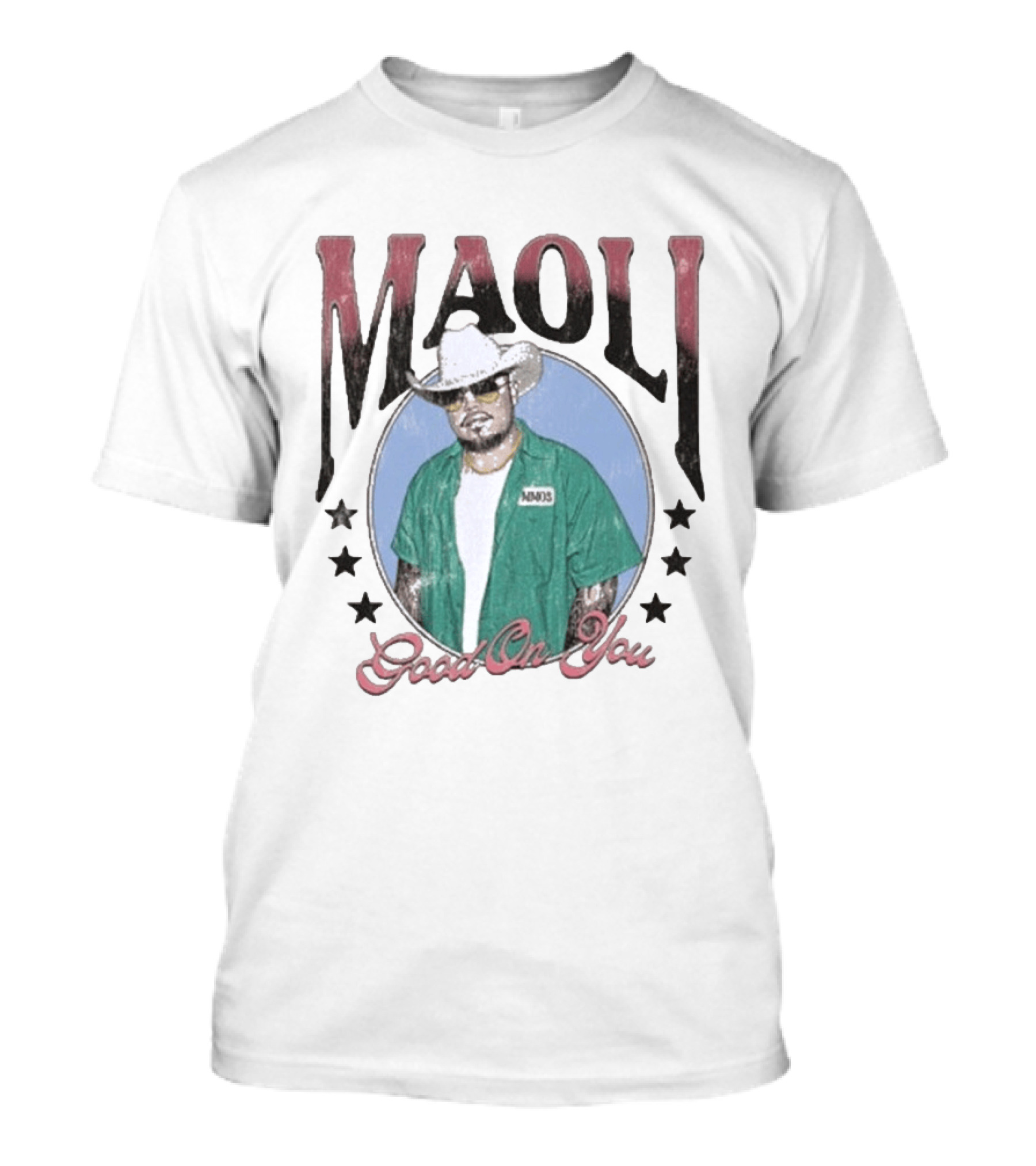 Maoli Good On You Cowboy Hat And Green Jacket Stars T-Shirt