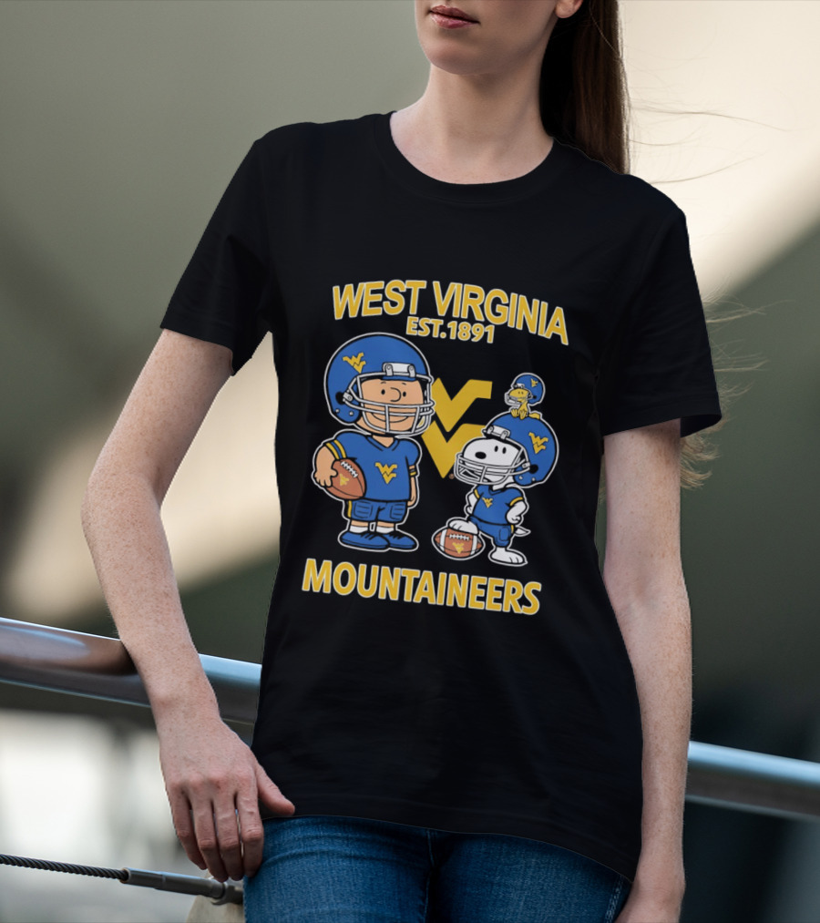 West Virginia Mountaineers Est 1891 Peanuts Charlie Brown Snoopy NCAA T-Shirt