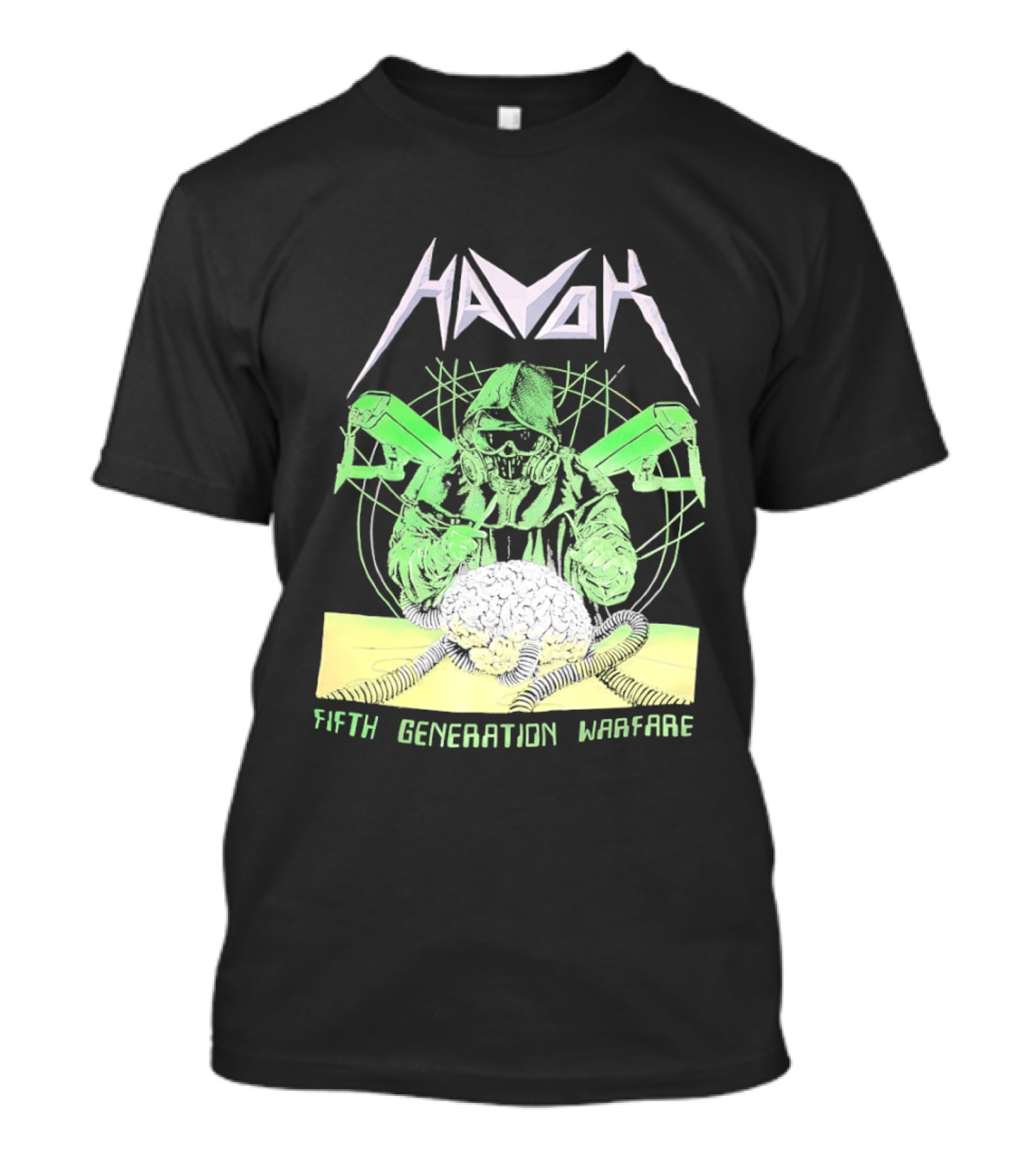 Havok Fifth Generation Warfare Mask Guns Skull T-Shirt