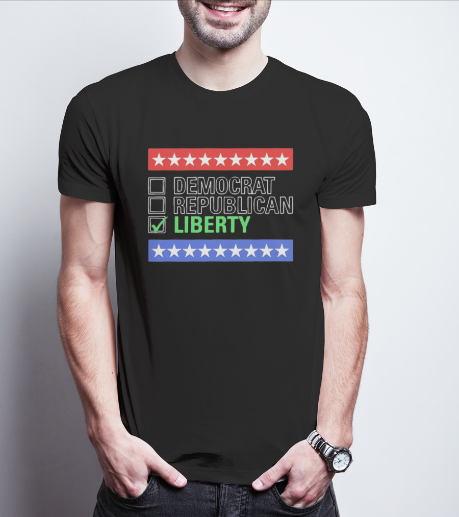 Liberty Checkbox Democrat Republican Stars Red Blue T-Shirt