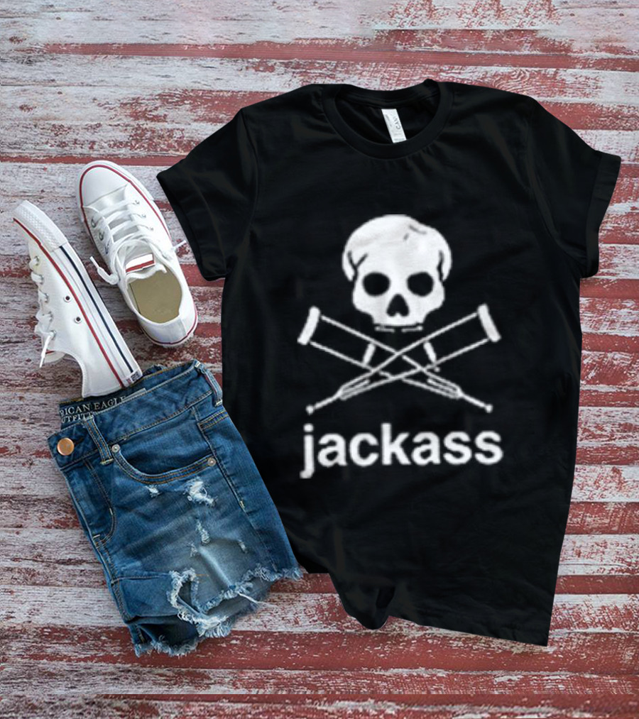Jackass Skull Crutches Logo Ryan Dunn Toy Car Butt X Ray T-Shirt