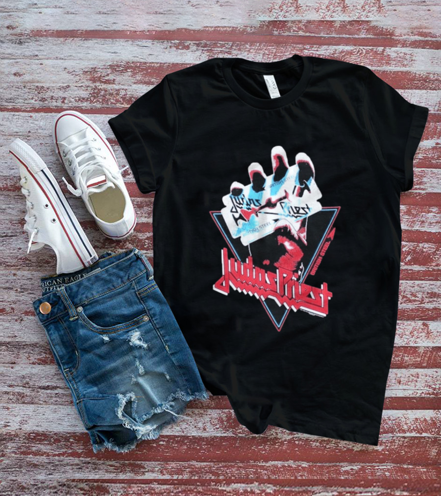 Judas Priest British Steel Hand Triangle Classic Rock T-Shirt