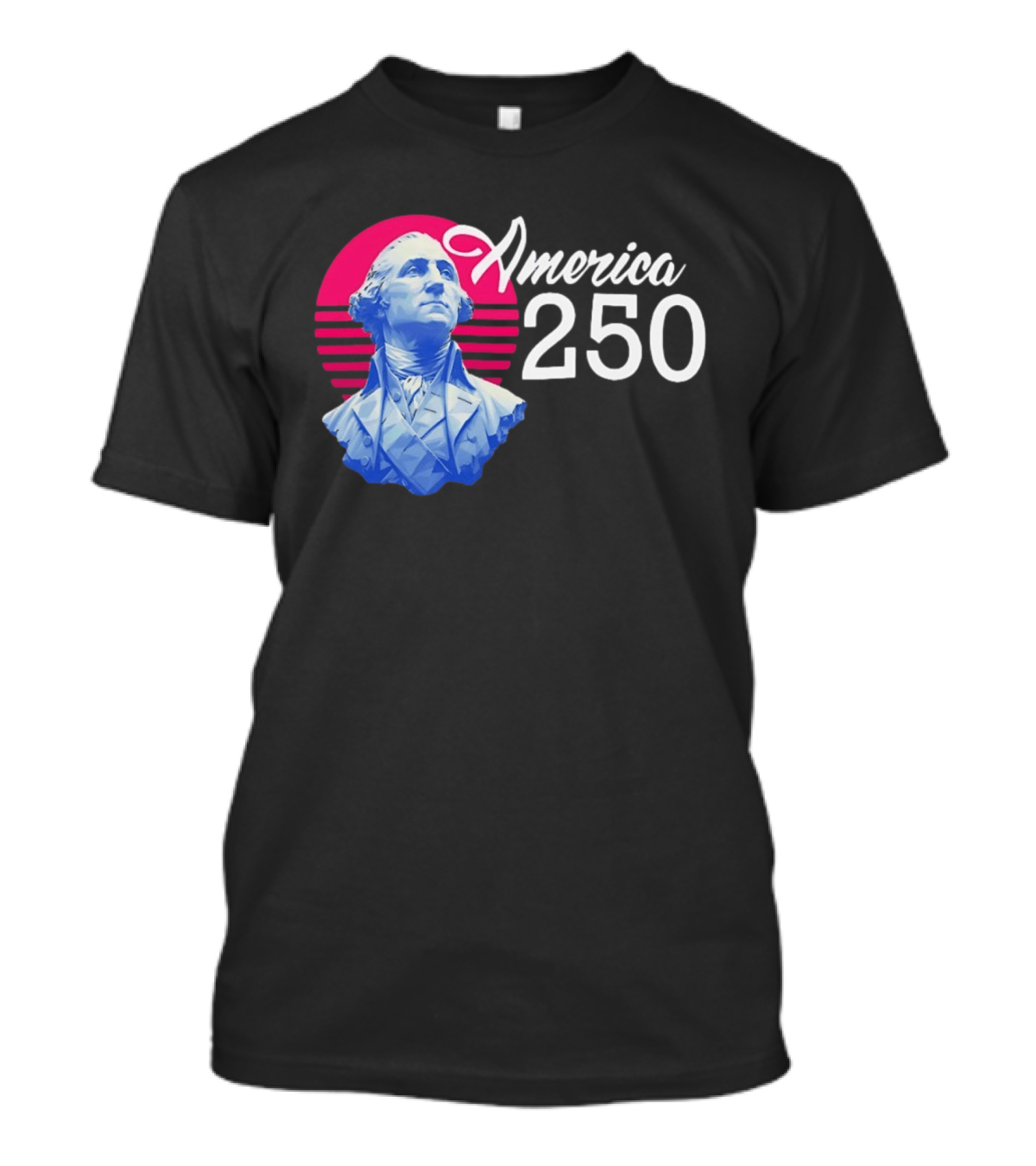 George Washington America 250 Synthwave Retro Bust T-Shirt