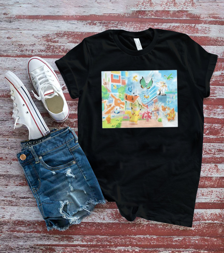 Pokémon Center Singapore July 2026 Pikachu Charizard Celebi Rowlet Oricorio Wingull T-Shirt