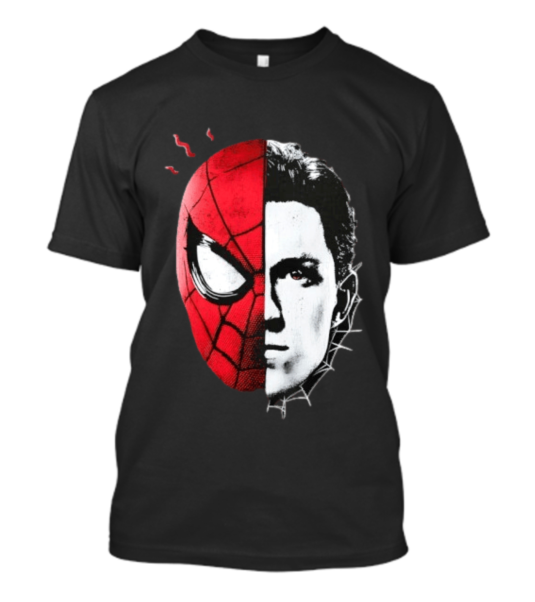 Tom Holland Spider Man Split Face Marvel Mashup T-Shirt