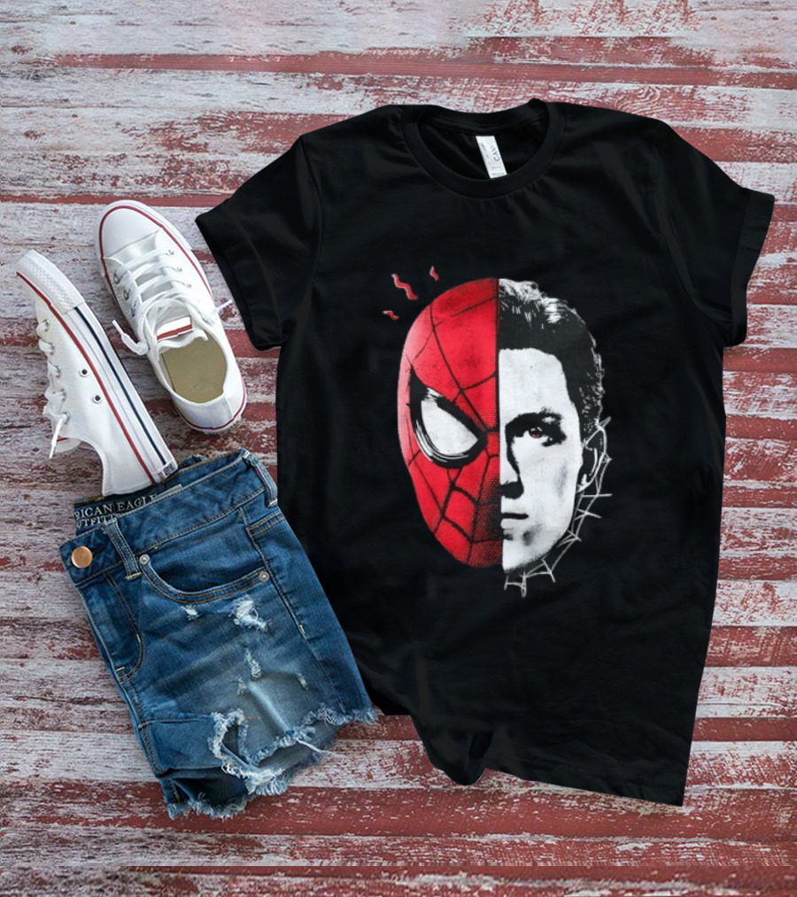 Tom Holland Spider Man Split Face Marvel Mashup T-Shirt