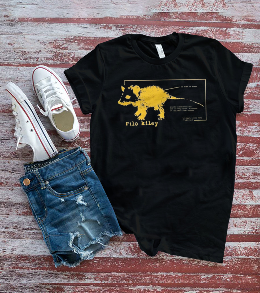 Rilo Kiley Possum Schematic Diagram With Bold Yellow Color T-Shirt