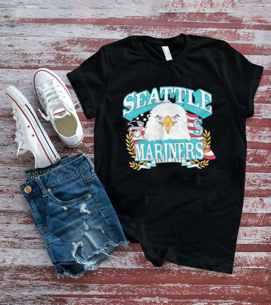 Seattle Mariners American League Eagle Emblem 1977 Heritage T-Shirt