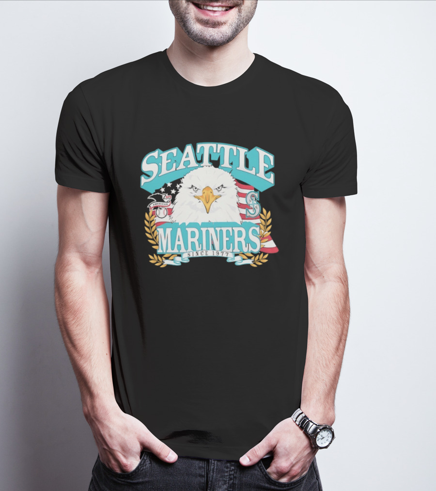 Seattle Mariners American League Eagle Emblem 1977 Heritage T-Shirt