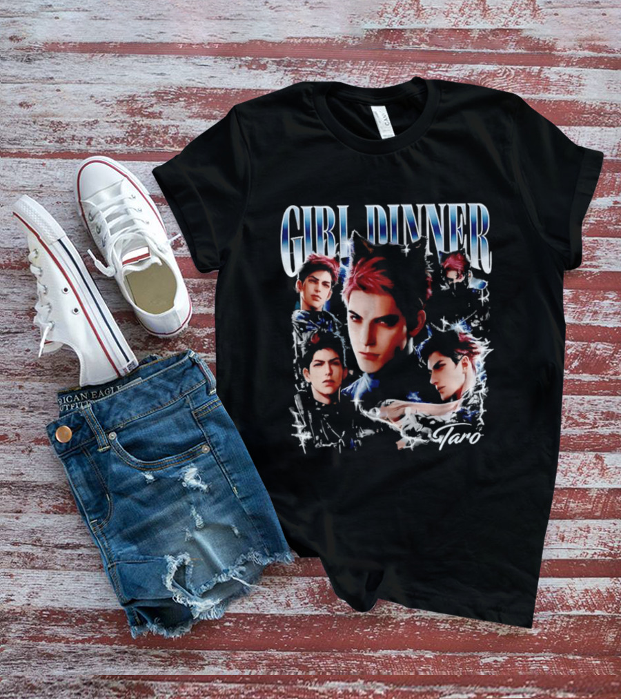 Girl Dinner Taro Valko Anime Character Faces T-Shirt