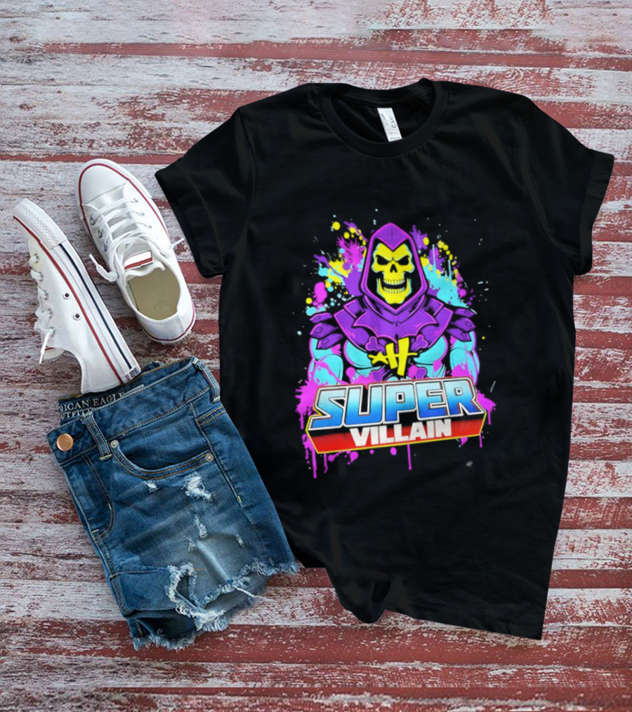 Skeletor Super Villain Masters Of The Universe Colorful Paint Splatter T-Shirt
