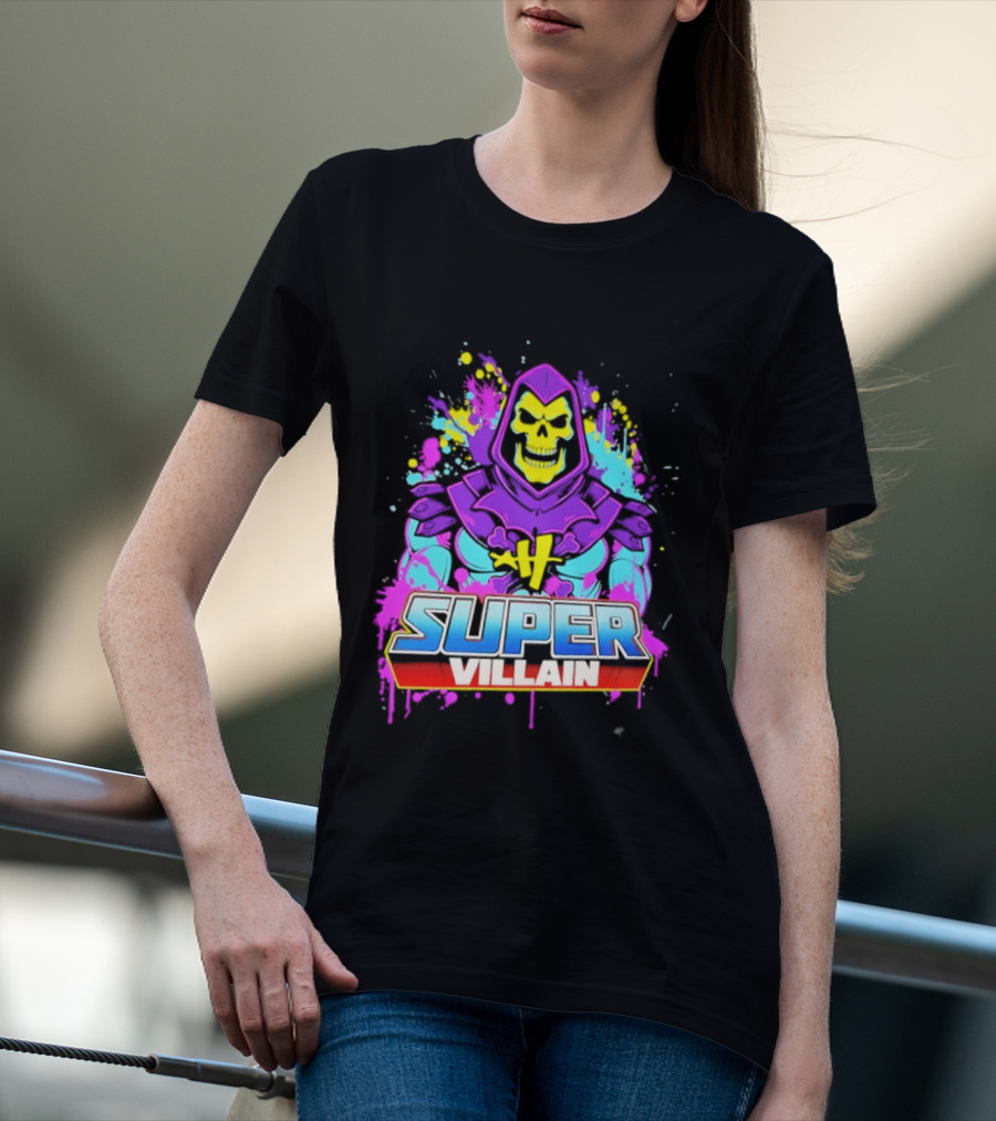 Skeletor Super Villain Masters Of The Universe Colorful Paint Splatter T-Shirt