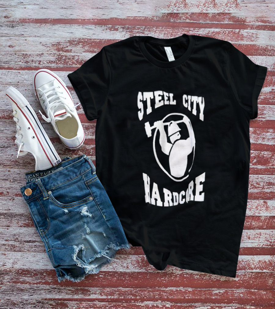 Steel City Hardcore Pittsburgh Worker Hammer Circle T-Shirt