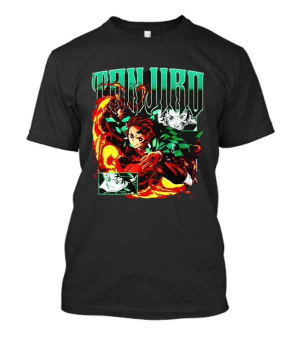 Tanjiro Kamado Flames Demon Slayer Anime Kimetsu No Yaiba T-Shirt