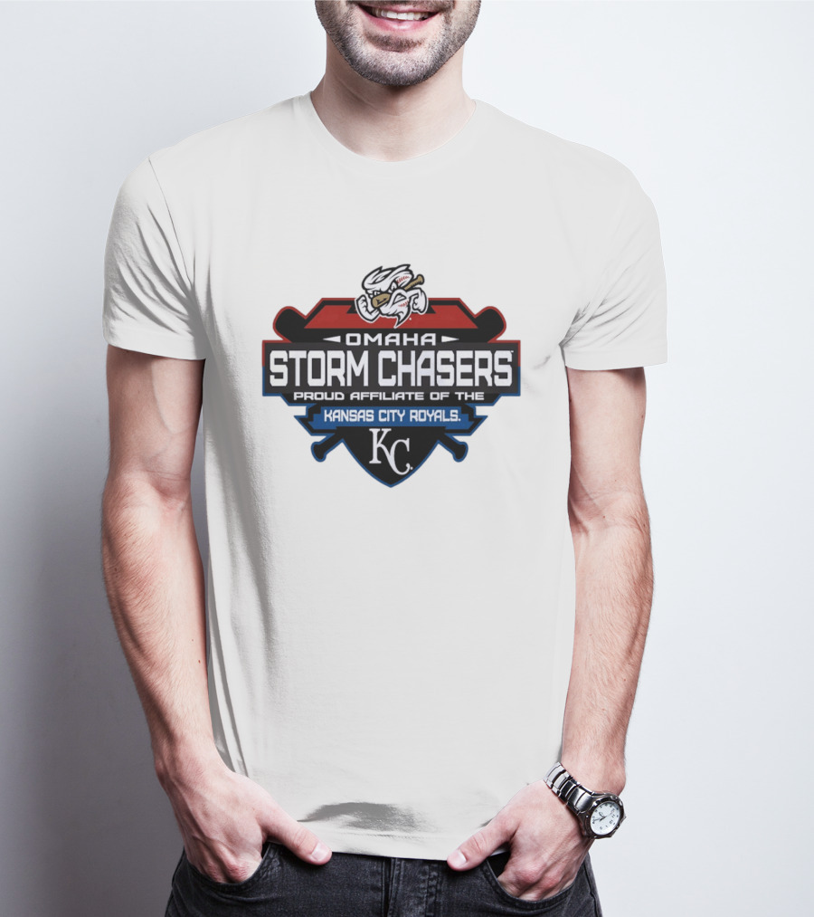 Omaha Storm Chasers Proud Affiliate Kansas City Royals KC Shield T-Shirt