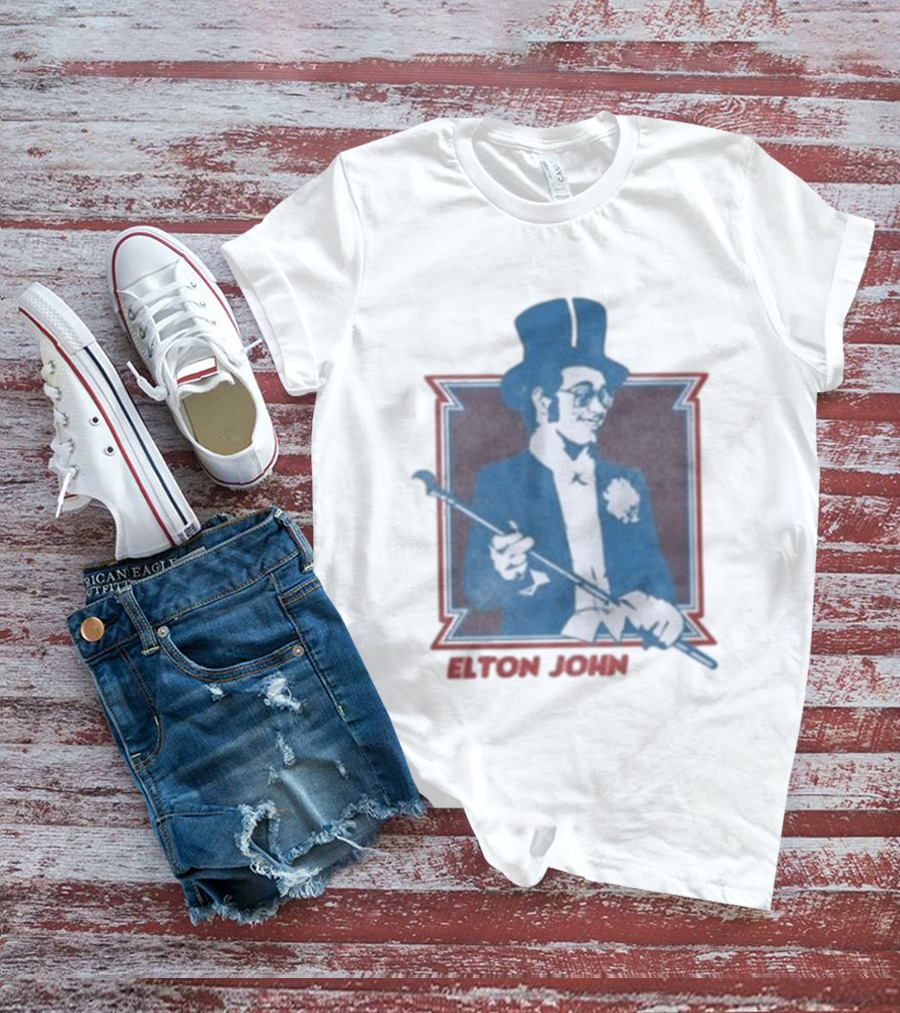 Elton John Top Hat Cane T-Shirt