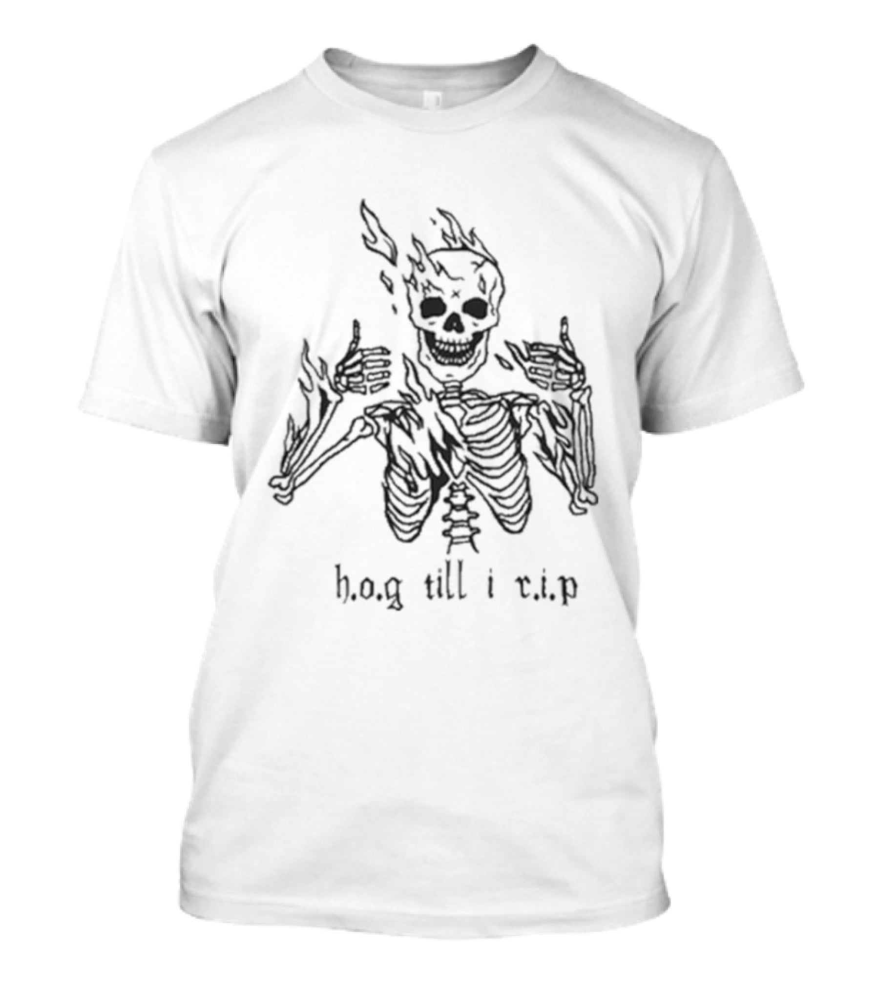 H O G Til I R I P Skeleton Motif T-Shirt