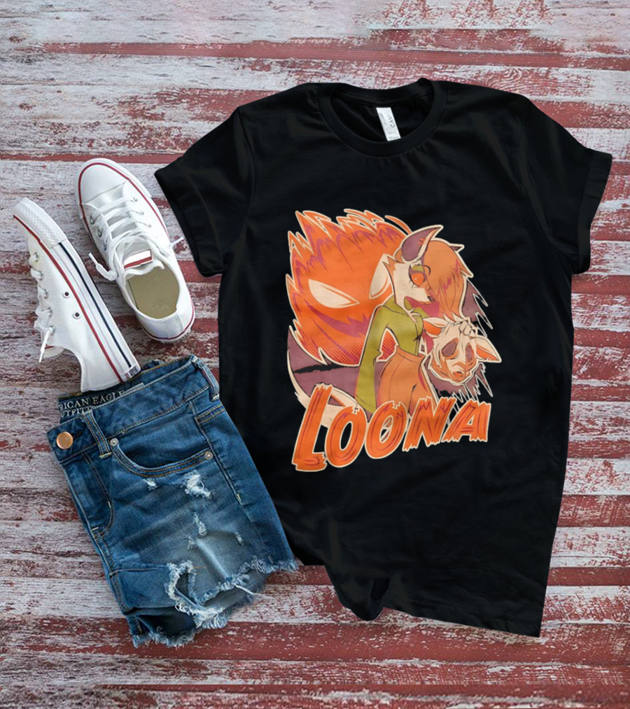Helluva Boss Loona Hellhound Holding Mask T-Shirt