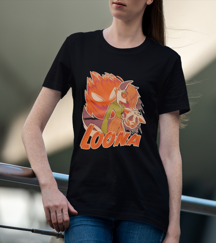 Helluva Boss Loona Hellhound Holding Mask T-Shirt