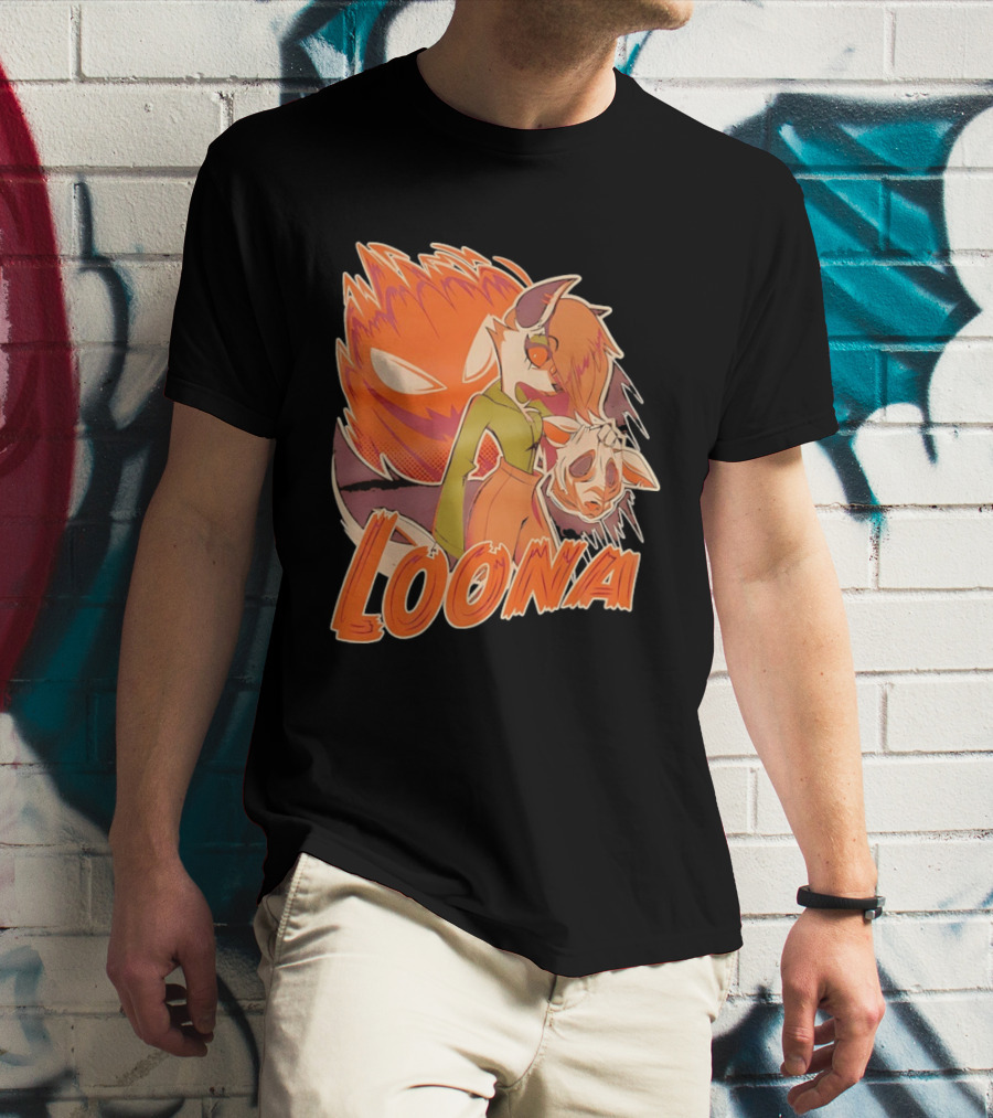 Helluva Boss Loona Hellhound Holding Mask T-Shirt