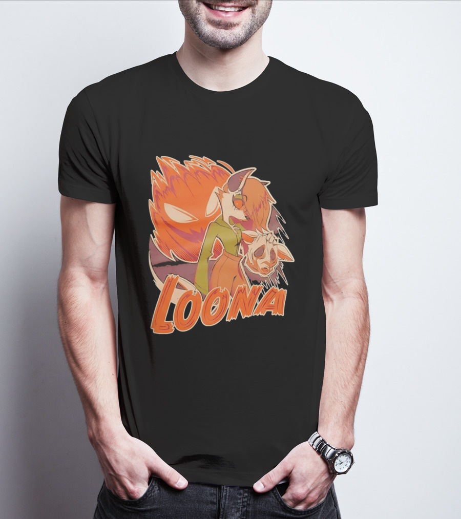 Helluva Boss Loona Hellhound Holding Mask T-Shirt