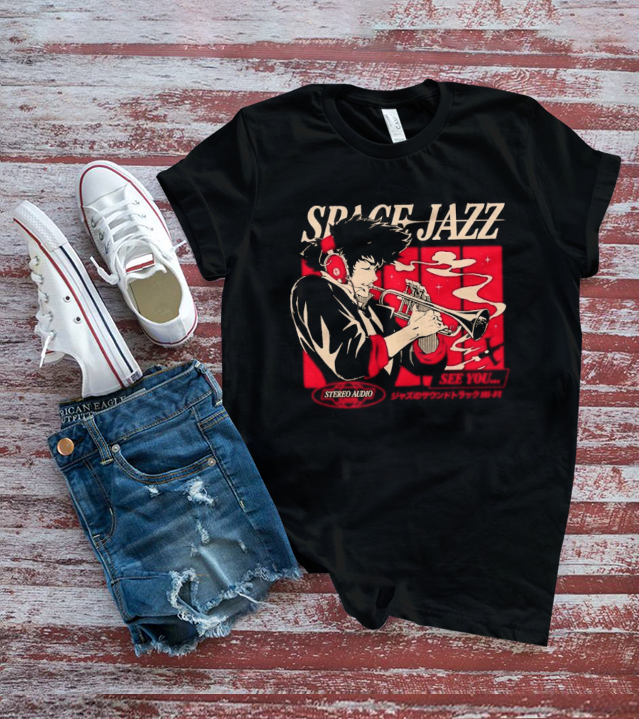 Space Jazz Spike Spiegel Stereo Audio See You T-Shirt
