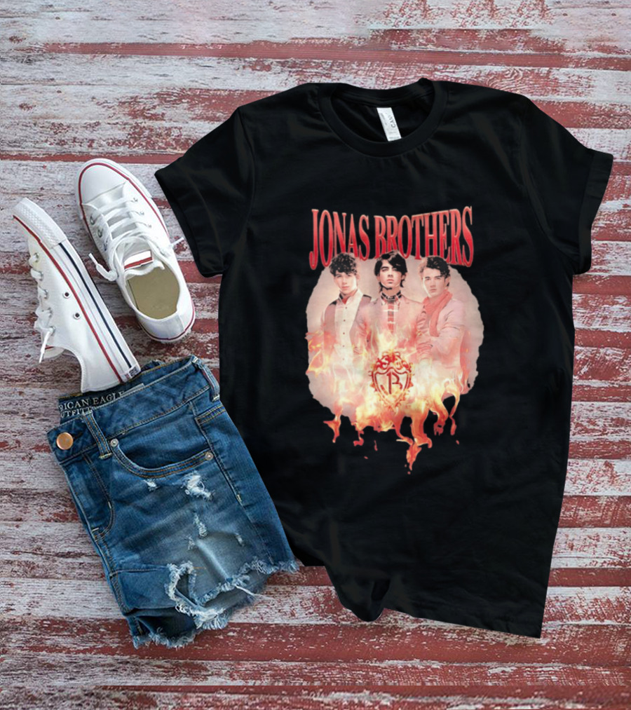 Jonas Brothers Fire Flame Trio Band Photography T-Shirt