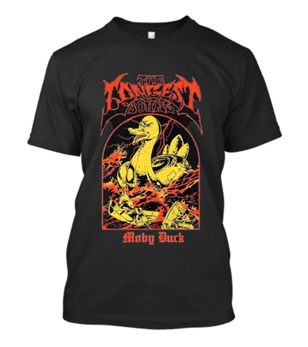 The Longest Johns Moby Duck Yellow Inflatable Duckzilla With Ocean Waves And Rowboat T-Shirt