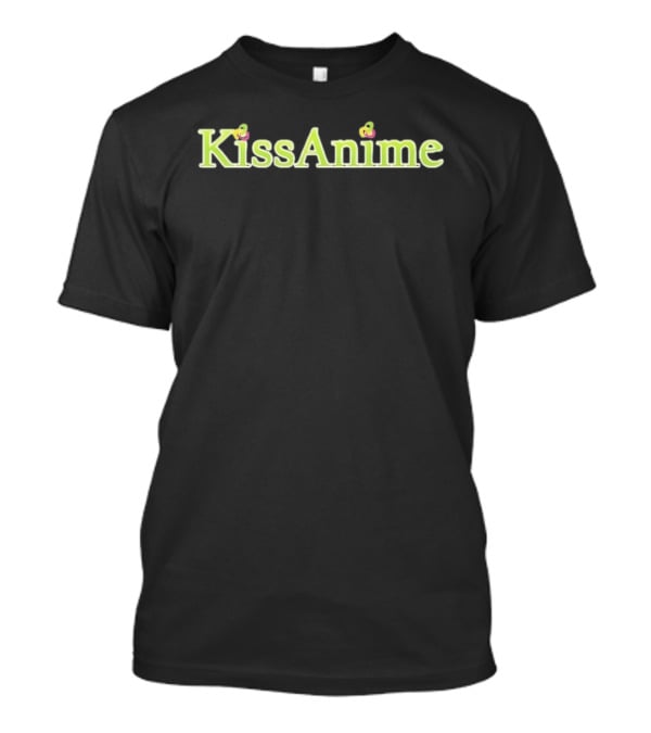 KissAnime Logo With Pink And Green Floral Accents T-Shirt