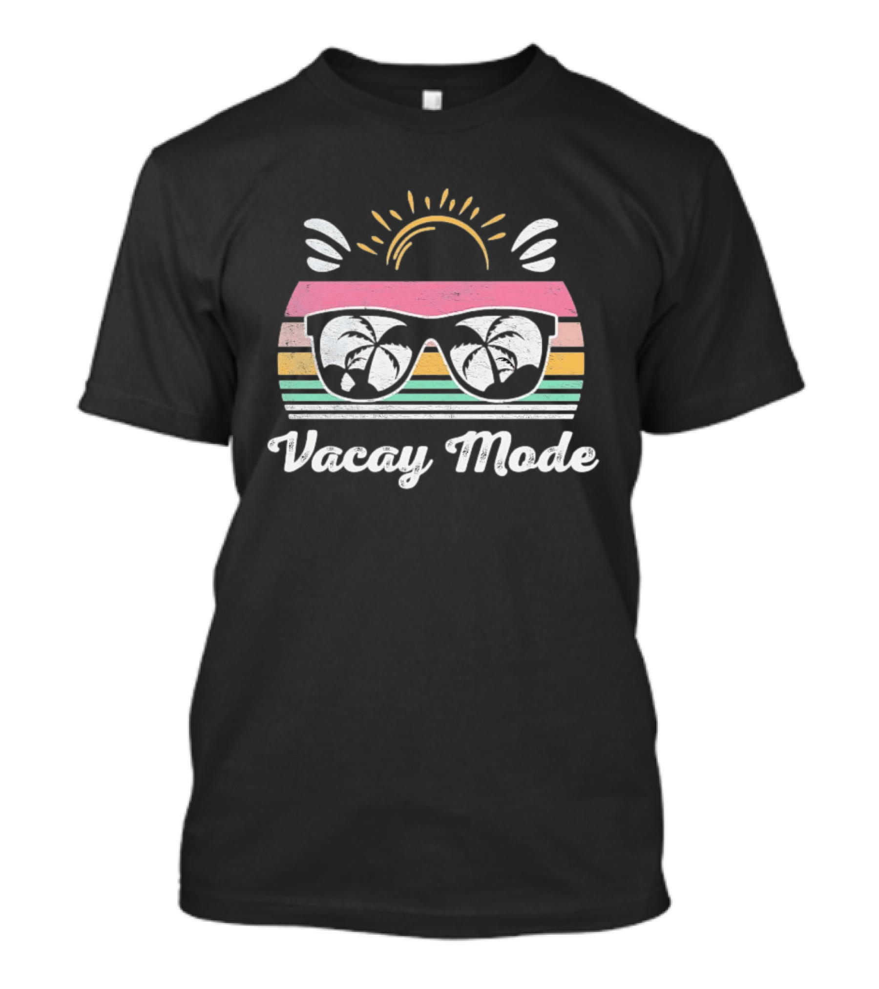 Vacay Mode Sunglasses Palm Tree Sunset Reflection T-Shirt