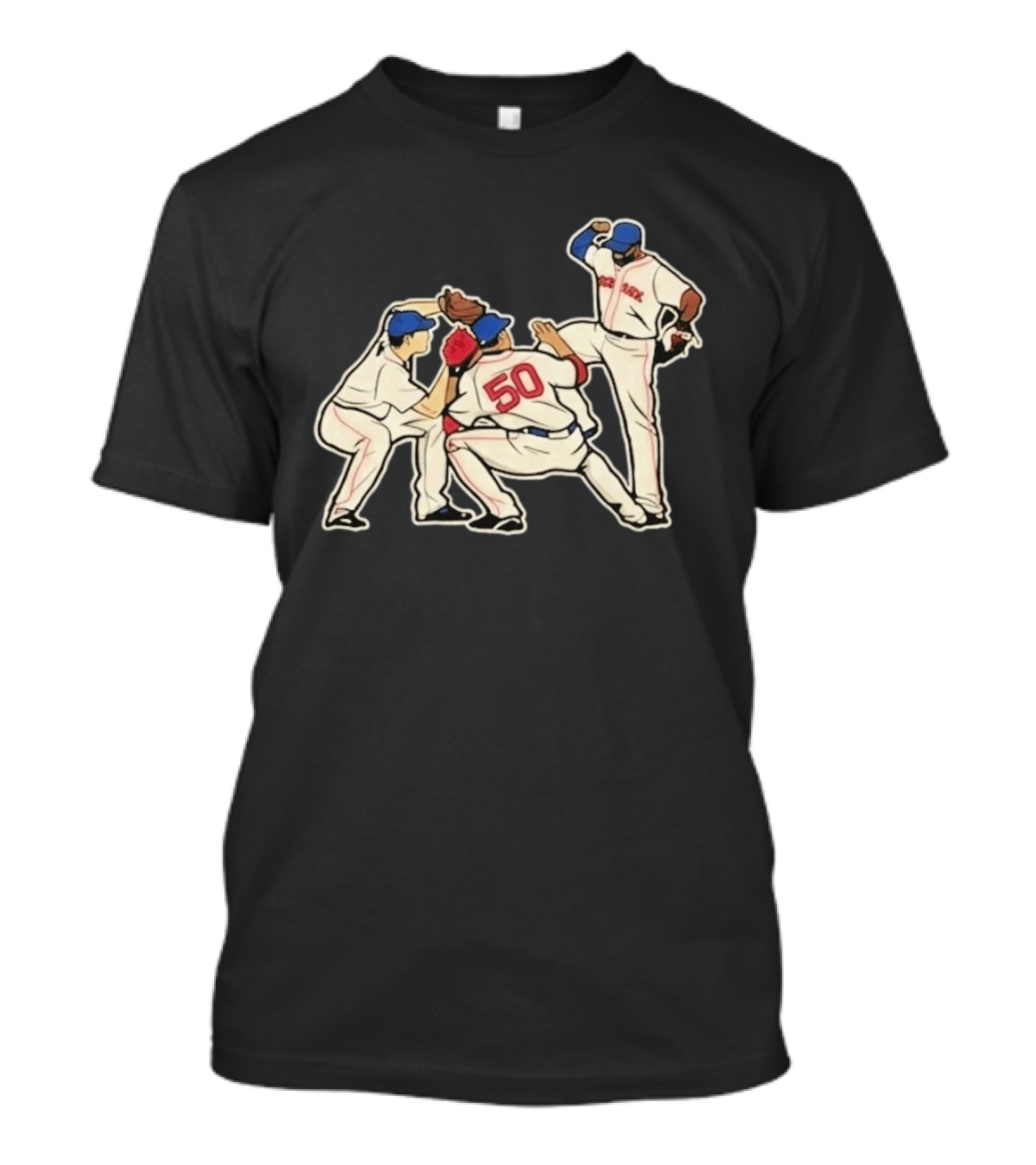 Red Sox Mookie Betts Jackie Bradley Jr Andrew Benintendi Win Dance Repeat Baseball Players Boston Team Celebration T-Shirt
