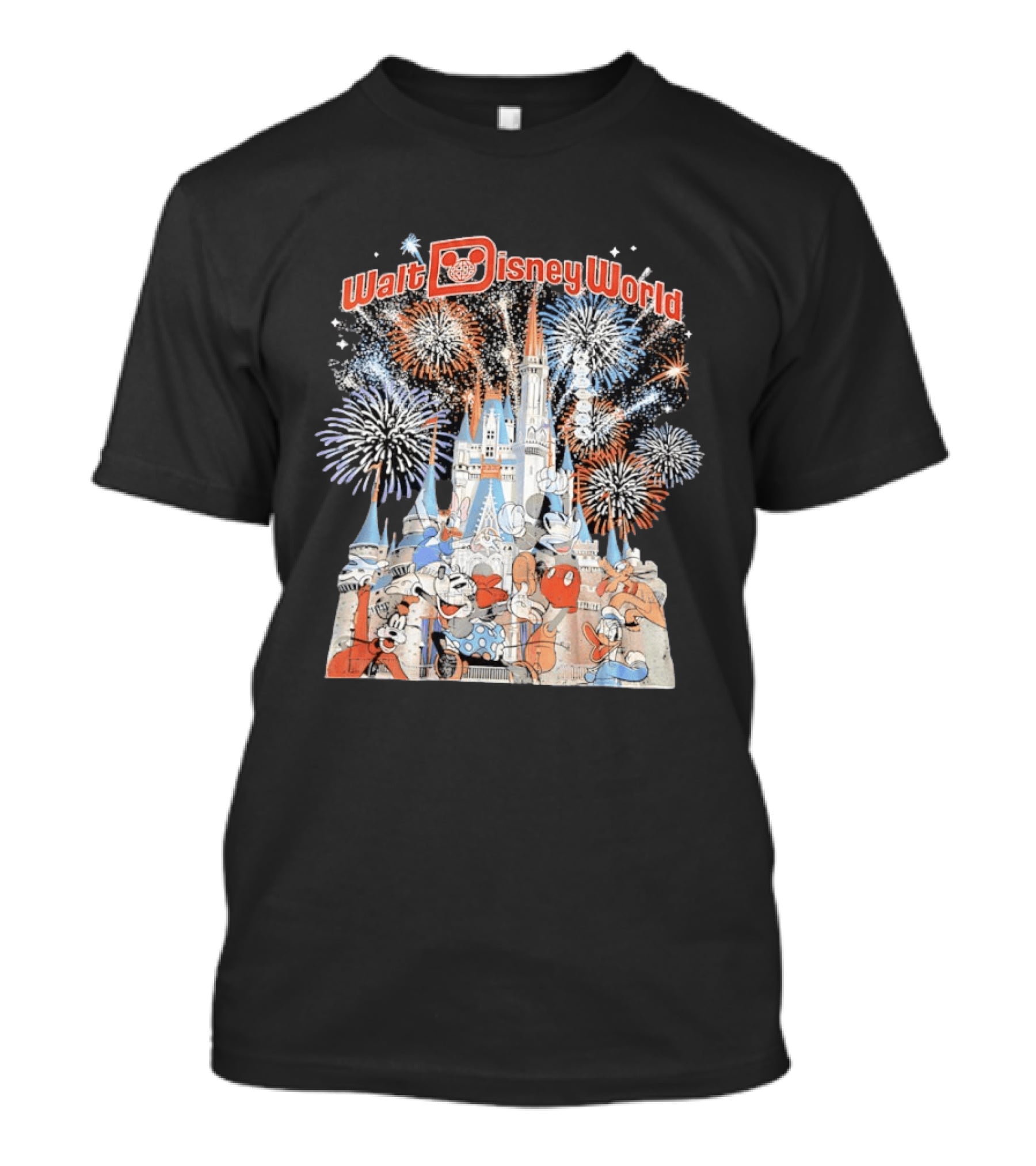 Walt Disney World Castle Fireworks Mickey Minnie Goofy T-Shirt