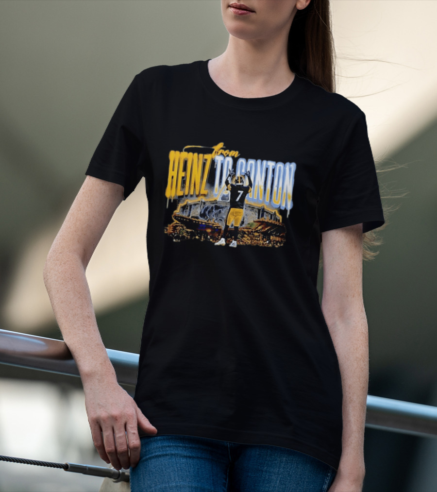 Ben Roethlisberger From Heinz To Canton Pittsburgh Steelers Journey #7 T-Shirt