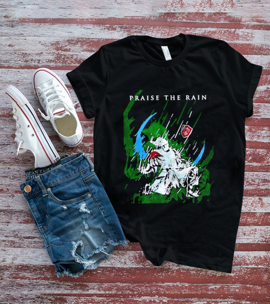 Praise The Rain Warrior Energetic Green And Blue Splash T-Shirt