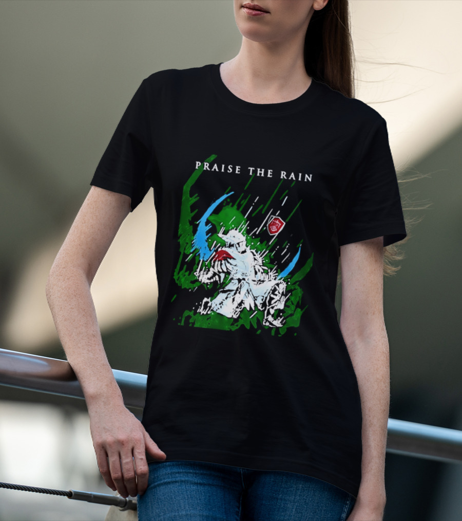 Praise The Rain Warrior Energetic Green And Blue Splash T-Shirt